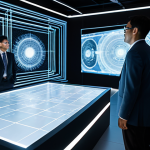A diverse group of professional data scientists and ethicists, fully clothed in professional business attire, gathered in a brightly lit, modern data lab. They are observing a complex, transparent 3D holographic projection of an artificial intelligence 'black box' model, with clear, illuminating pathways and data flow visualized inside, representing Explainable AI (XAI). The scene emphasizes the process of gaining insights and understanding AI decisions. The atmosphere is collaborative and focused. Perfect anatomy, correct proportions, natural pose, well-formed hands, proper finger count, natural body proportions. High-resolution, professional photography, digital art. Safe for work, appropriate content, fully clothed, professional.