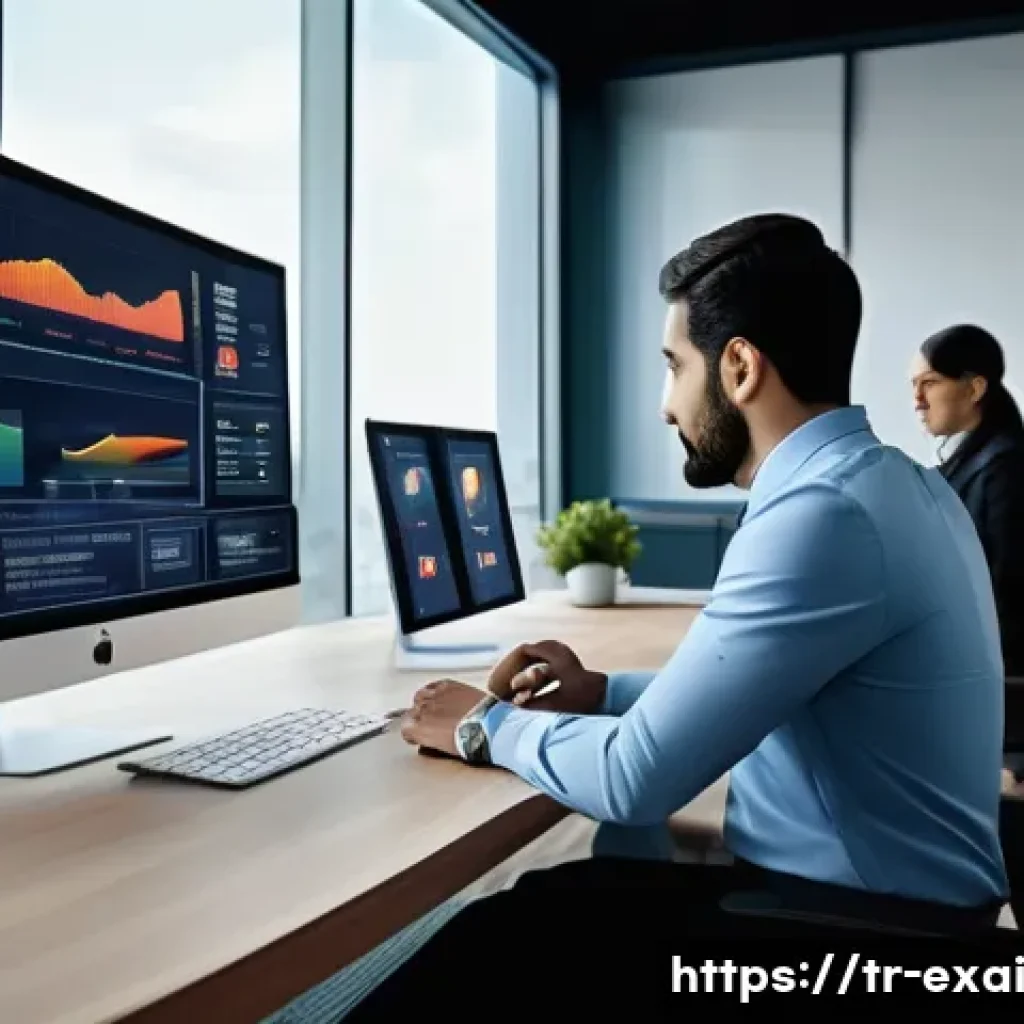 설명 가능한 AI의 실전 사례 연구 - A modern financial office scene in Istanbul, Turkey, showing diverse professionals analyzing transpa...