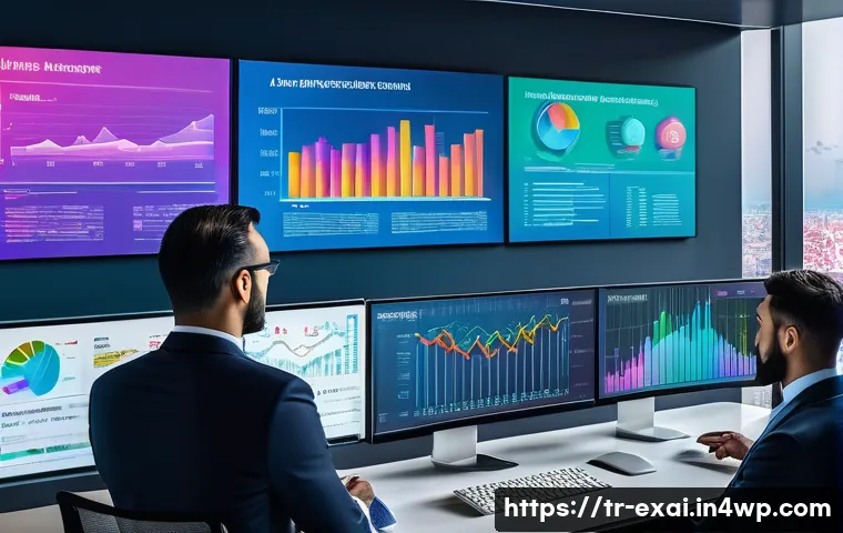 설명 가능한 AI의 개발 과정 가이드 - A modern Turkish bank office scene with diverse professionals analyzing AI decision dashboards on mu...