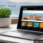 Home 19 설명 가능한 AI의 고객 맞춤형 서비스 - A modern Turkish e-commerce website interface displayed on a sleek laptop screen, showing personaliz...