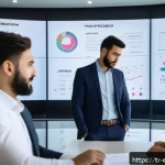 Home 23 설명 가능한 AI의 효과적인 활용 방안 - A modern corporate office scene in Istanbul, featuring diverse Turkish business professionals collab...